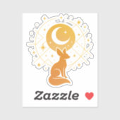 Celestial Desert Fox – Moon and Stars Cosmic  シール (シート)