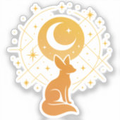 Celestial Desert Fox – Moon and Stars Cosmic  シール (正面)