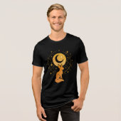 Celestial Desert Fox – Moon and Stars Cosmic トライブレンドTシャツ (正面全面)