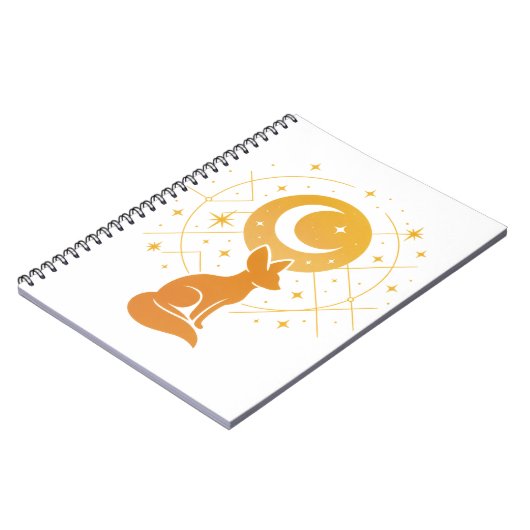 Celestial Desert Fox – Moon and Stars Cosmic ノートブック (左側)