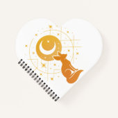 Celestial Desert Fox – Moon and Stars Cosmic  ノートブック (正面)