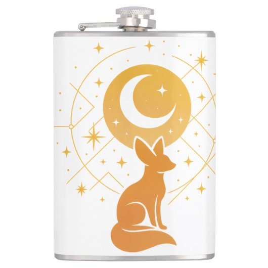 Celestial Desert Fox – Moon and Stars Cosmic フラスク (正面)