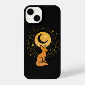 Celestial Desert Fox – Moon and Stars Cosmic  iPhoneケース (裏面)