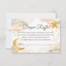 Celestial Diaper Raffle Card | Gold Stars サンキューカード