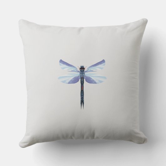 Celestial Dragonfly – Surreal Blue Insect Art Pill クッション (裏面)