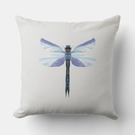 Celestial Dragonfly – Surreal Blue Insect Art Pill クッション