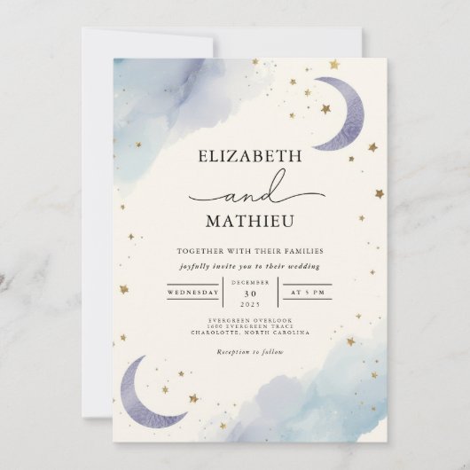 Celestial Dream Bloom Wedding 招待状 (正面)