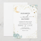 Celestial Dream Floral Wedding 招待状 (正面/裏面)