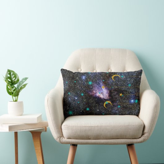 Celestial Dreams – Cosmic Decorative Pillow with S ランバークッション (椅子)