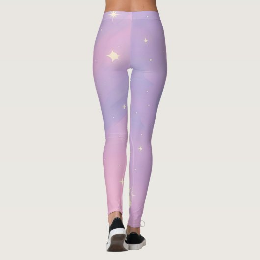 Celestial Dreamscape – Soft Pastel Galaxy Leggings レギンス (裏面)