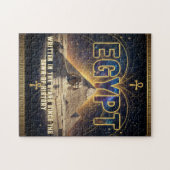 Celestial Egypt Sphinx Pyramids Galaxy Poster ジグソーパズル (横)