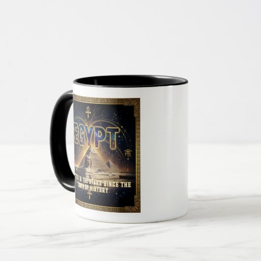 Celestial Egypt Sphinx Pyramids Galaxy Poster マグカップ (正面左)