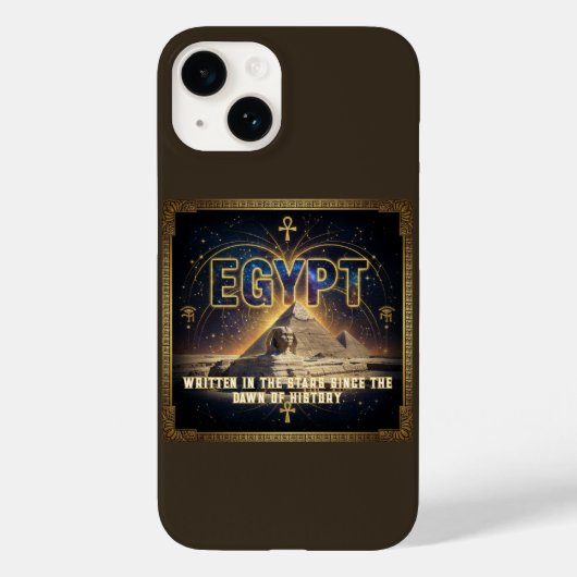 Celestial Egypt Sphinx Pyramids Galaxy Poster Case-Mate iPhoneケース (裏面)