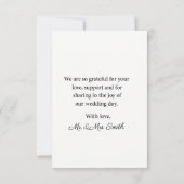 Celestial Elegant Black & Gold Wedding Thank You サンキューカード (裏面)