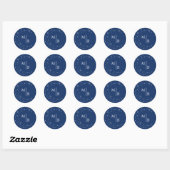 Celestial Elegant Moon Blue Wedding Envelope Seal ラウンドシール (シート)