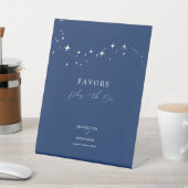 Celestial Elegant Navy Blue Wedding Favors 台座サイン (インサイチュ)