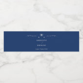Celestial Elegant Stars Navy Blue Wedding ペットボトルラベル (シングルラベル)