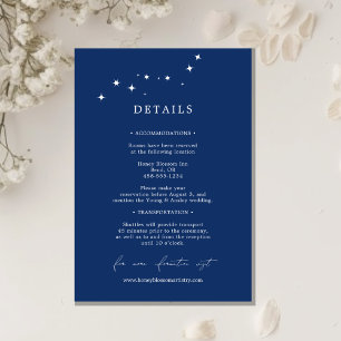 Celestial Elegant Wedding ネイビーブルーのディテール エンクロージャーカード