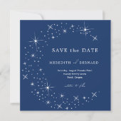 Celestial Elegant Wedding Moon Blue Save The Date セーブザデート (正面)