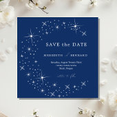 Celestial Elegant Wedding Moon Blue Save The Date セーブザデート