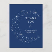 Celestial Elegant Wedding Moon Thank You Postcard ポストカード (正面)