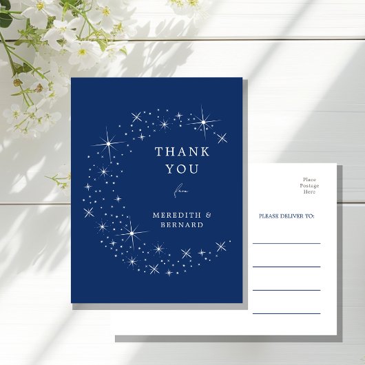 Celestial Elegant Wedding Moon Thank You Postcard ポストカード