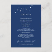 Celestial Elegant Wedding Navy Blue Details エンクロージャーカード (正面)