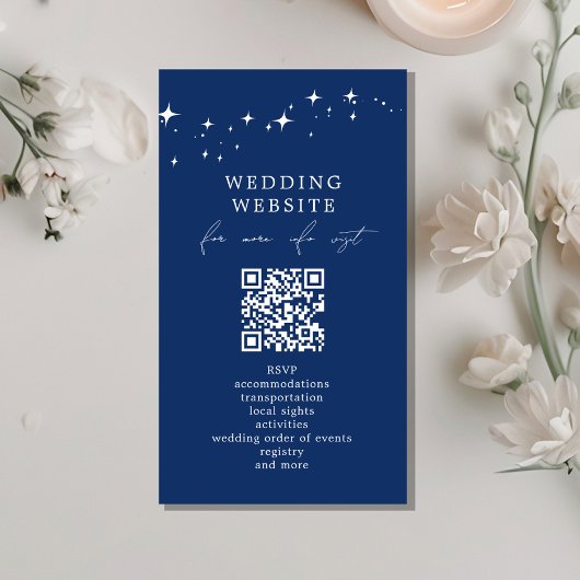 Celestial Elegant Wedding QR Code Website Details エンクロージャーカード