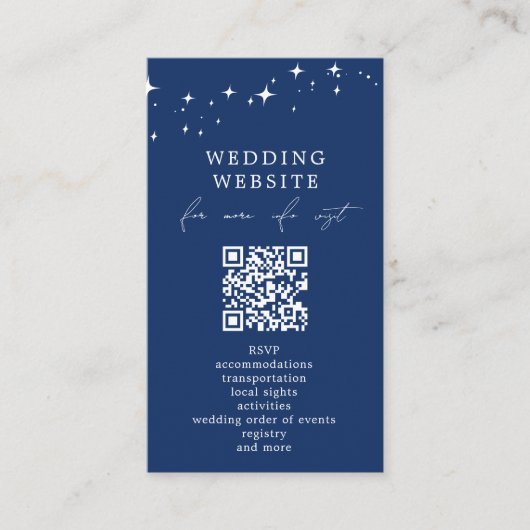 Celestial Elegant Wedding QR Code Website Details エンクロージャーカード (正面)