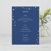Celestial Elegant Wedding Simple Navy Blue Menu メニュー (スタンド正面)