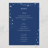 Celestial Elegant Wedding Simple Navy Blue Menu メニュー (正面)