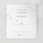 Celestial Elegant Wedding Stars 白色折りたたみ プレイスカード (外部開封)