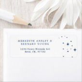 Celestial Elegant Wedding White Return Address ラベル (インサイチュ)