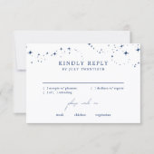 Celestial Elegant Wedding White RSVP Response Card (正面)