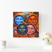 Celestial elemental ritual Gothic square fanta tea スクエア壁時計 (ホーム)