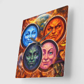 Celestial elemental ritual Gothic square fanta tea スクエア壁時計 (傾斜)