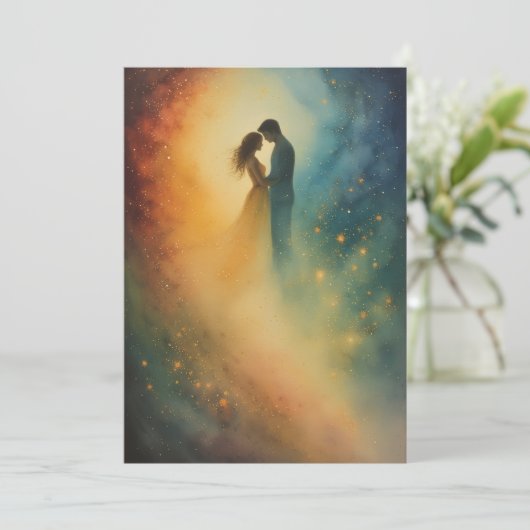 Celestial Embrace Watercolor Art, Couple 招待状 (スタンド正面)