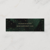 Celestial Emerald Crescent Moon Graduate Card スキニー名刺 (裏面)