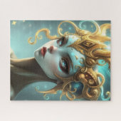 Celestial Fantasy Goddess with Golden Sun Crown ジグソーパズル (横)