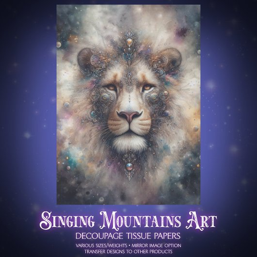 Celestial Fantasy Lion Craft Decoupage 薄葉紙