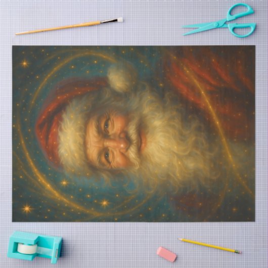 Celestial Father Christmas Decoupage Paper 薄葉紙 (クラフト)