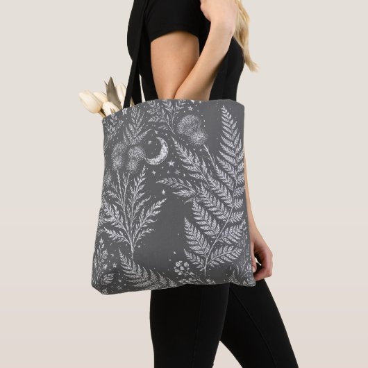 Celestial Fern Moon Botanical Tote Bag トートバッグ (クローズアップ)