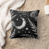 Celestial Fern Moon Throw Pillow クッション (ブランケット)