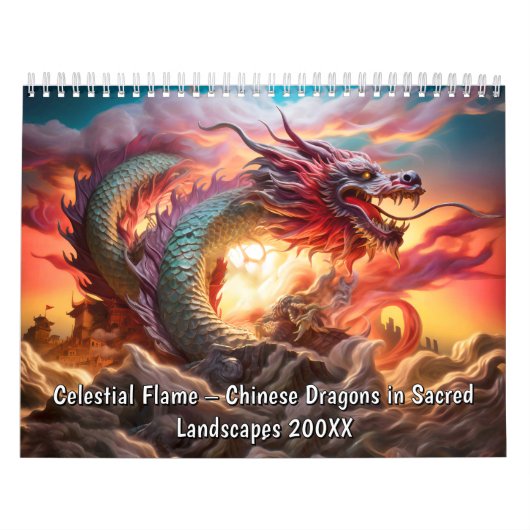 Celestial Flame – Chinese Dragons in Sacred Landsc カレンダー (カバー)
