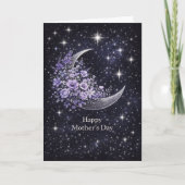 Celestial Floral Crescent Moon Mother's Day Card  カード (正面)