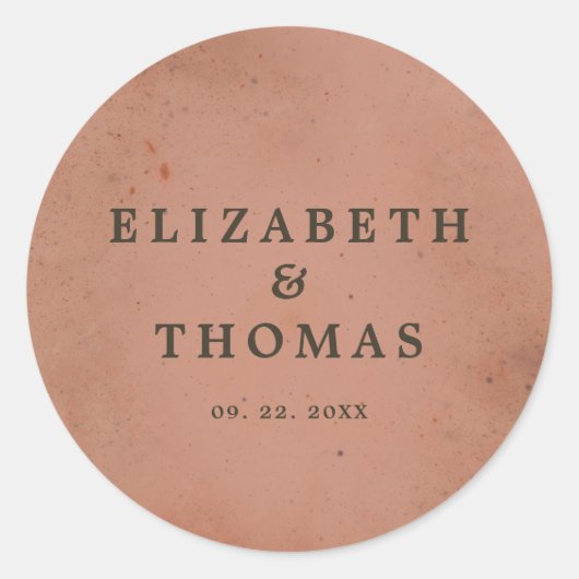 Celestial Floral Galaxy Starry Night Pink Wedding ラウンドシール (正面)