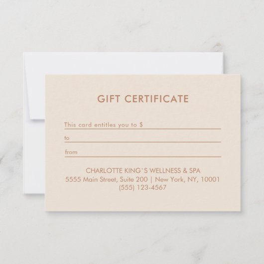 Celestial Floral Salon Business Gift Certificate (裏面)