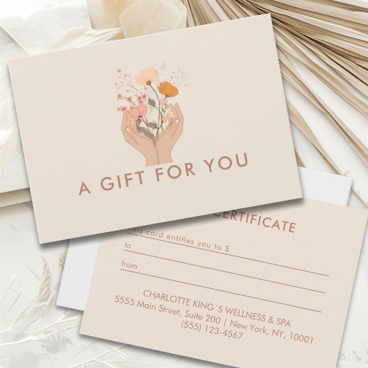 Celestial Floral Salon Business Gift Certificate
