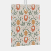 Celestial Floral Sunburst Seamless Pattern Design ガラスオーナメント (正面右)