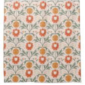 Celestial Floral Sunburst Seamless Pattern Design シャワーカーテン (正面)